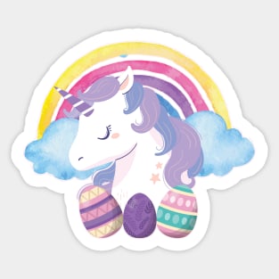 Cute Unicorn Easter Eggs Sticker